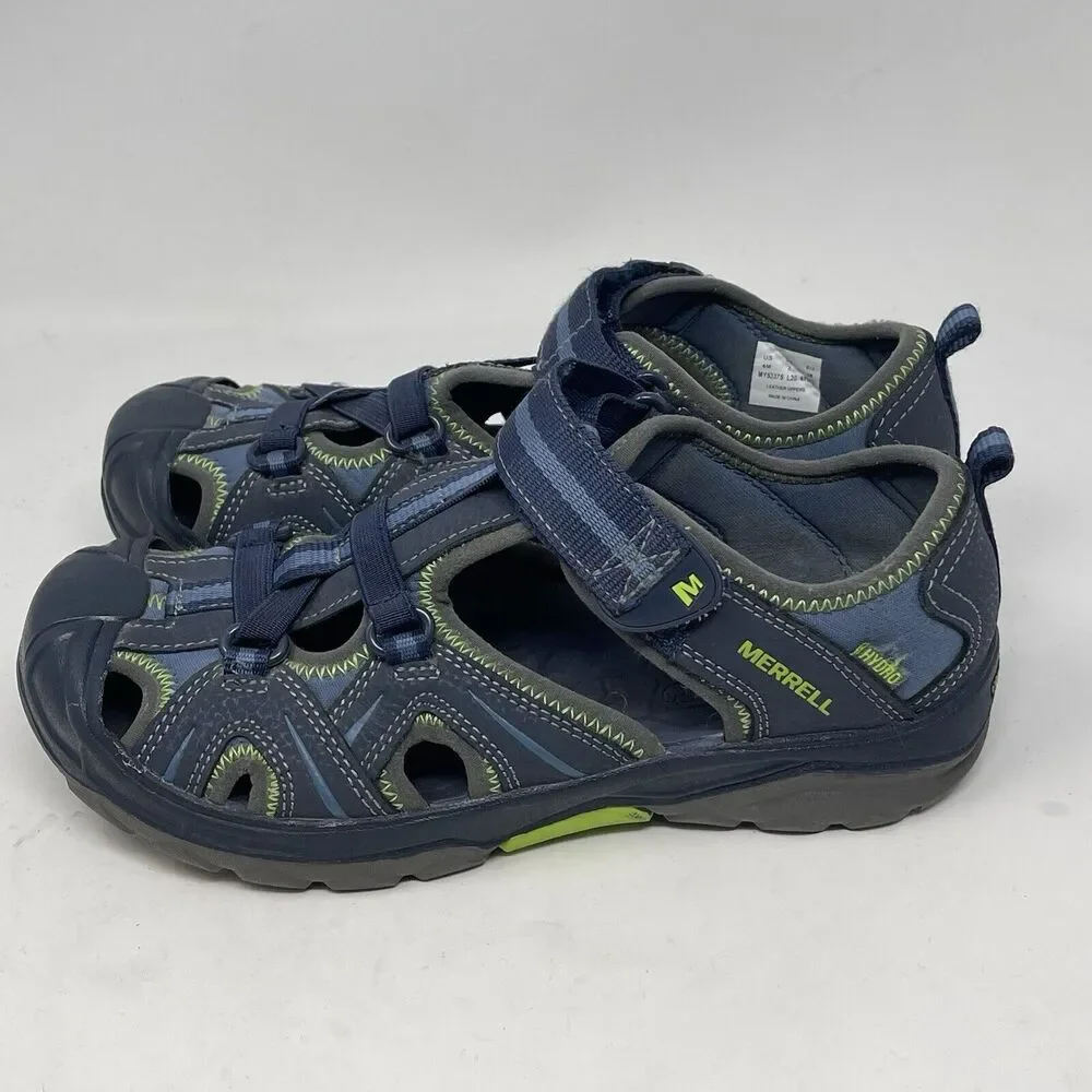 Merrell Hydro Hiker Sandals Youth Boys Size 4 Blue Green Water Shoes MY53375